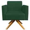 Ver imagem 7 de Kit 02 Poltronas Decorativas Isabella Base Giratória Madeira Suede Verde - Gran Belo
