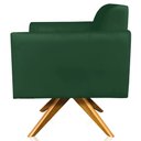 Ver mais imagens de Kit 02 Poltronas Decorativas Isabella Base Giratória Madeira Suede Verde - Gran Belo
