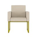 Ver imagem 3 de Poltrona Moderna Confortável Base Ferro Dourada Balaqui Decor Bege