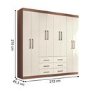 Ver imagem 3 de Guarda Roupa 8 Portas Casal com Espelho Turim Jabotá Areia