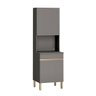Armário de Cozinha Paneleiro 2 Portas Microondas Kits Paraná Cinza Gris Cinza-gris - 1