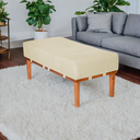 Ver imagem 2 de Puff Retangular Mini Recamier em Linho e Madeira Maciça 80 Cm Linho Bege