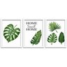 Conjunto Quadros Decorativos 3 peças 40x60 Home Folhas - Moldura Branca Fundo Branco - 1