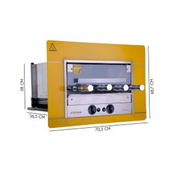 Churrasqueira de Embutir a Gás Natural 4 Espetos 220v Amarelo Titanium - 4