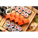Ver imagem 5 de Kit 6 Pratos com Divisória de Sushi e Shoyu Porcelana Sapporo Verde Mesclado