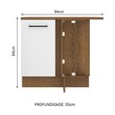 Ver imagem 3 de Balcão Armário de Cozinha de Canto 1 Porta Rustic/Branco Agata Madesa