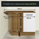Ver imagem 7 de Balcão Armário de Cozinha de Canto 1 Porta Rustic/Branco Agata Madesa