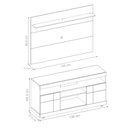 Ver imagem 2 de Conjunto Rack e Painel Orio Tv 55 Pol Noce Milano Preto Fosco 136cm com Portas
