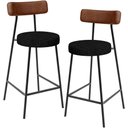 Ver imagem 1 de Kit 02 Banquetas Baixa Cozinha Sala Jantar Bancada Milão L02 Couríssimo Marrom Chumbo - lyam decor L