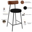 Ver imagem 4 de Kit 02 Banquetas Baixa Cozinha Sala Jantar Bancada Milão L02 Couríssimo Marrom Chumbo - lyam decor L