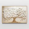 Quadro Decorativo Árvore da Vida Flores Brancas Sala Quarto Casa Escritório - 3