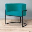 Ver imagem 7 de Kit 2 Poltrona Luana Suede Turquesa Base Preto Luxo - Fm