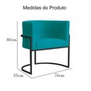 Ver mais imagens de Kit 2 Poltrona Luana Suede Turquesa Base Preto Luxo - Fm