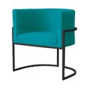 Ver imagem 3 de Kit 2 Poltrona Luana Suede Turquesa Base Preto Luxo - Fm