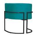 Ver imagem 5 de Kit 2 Poltrona Luana Suede Turquesa Base Preto Luxo - Fm