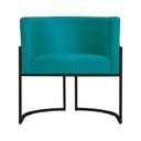 Ver imagem 4 de Kit 2 Poltrona Luana Suede Turquesa Base Preto Luxo - Fm