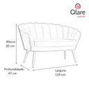 Ver imagem 6 de Namoradeira Decorativa Pés Palito Pétala Veludo Rosê - Qlare Estofados - Veludo Rosê