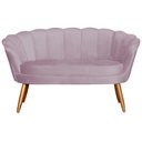 Ver imagem 3 de Namoradeira Decorativa Pés Palito Pétala Veludo Rosê - Qlare Estofados - Veludo Rosê