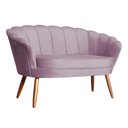 Ver imagem 1 de Namoradeira Decorativa Pés Palito Pétala Veludo Rosê - Qlare Estofados - Veludo Rosê