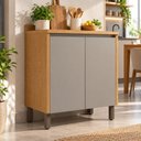 Ver imagem 1 de Balcão de Cozinha 80 cm Áurea 100% MDF Cinamomo/Fendi
