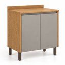 Ver imagem 3 de Balcão de Cozinha 80 cm Áurea 100% MDF Cinamomo/Fendi