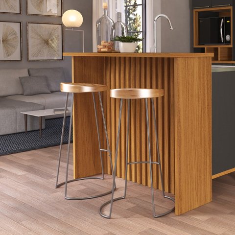 Bancada Ripada para Cozinha 128cm Cairo Fidelitá 