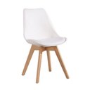 Ver imagem 3 de Kit 4 Cadeiras Jantar Eames Wood Leda Design Estofada Branca