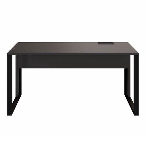 Plataforma Trabalho Individual com Caixa de Tomadas 135cm Industrial Executive Preto