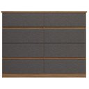 Ver imagem 1 de Comoda Roma 8 Gavetas Jatobá Grafite Acetinado - Santos Andirá