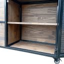 Ver imagem 7 de Rack Industrial Multifuncional em Ferro Metalon e Madeira Pinus com Rodízios Cores Preto e Nogueira