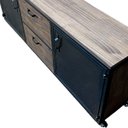 Ver imagem 4 de Rack Industrial Multifuncional em Ferro Metalon e Madeira Pinus com Rodízios Cores Preto e Nogueira