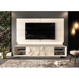 Rack com Painel para TV até 75 Polegadas 4 Gavetas Domani 100 MDF 3D Pirâmide - 1