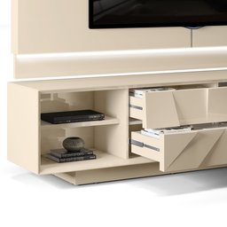 Rack com Painel para TV até 75 Polegadas 4 Gavetas Domani 100 MDF 3D Pirâmide - 5