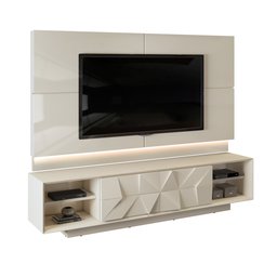 Rack com Painel para TV até 75 Polegadas 4 Gavetas Domani 100 MDF 3D Pirâmide - 4