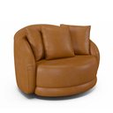 Ver imagem 1 de Poltrona Decorativa Giratória para Sala 122cm Kaly M22 Sintético Caramelo - Mpozenato