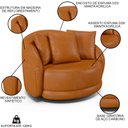 Ver imagem 3 de Poltrona Decorativa Giratória para Sala 122cm Kaly M22 Sintético Caramelo - Mpozenato