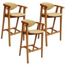 Ver imagem 1 de Kit 3 Banquetas Alta para Cozinha Bancada Bar Sala de Jantar Fixa Cecília L02 Couríssimo Casco Fendi