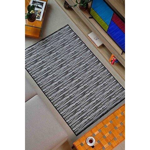 Tapete Sala Quarto Preto 1,40 x 2,00 Pratik des 06 Antider.