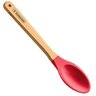 Colher Talher Silicone Bambu Utensílio Cozinha Vermelho - 1