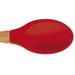 Colher Talher Silicone Bambu Utensílio Cozinha Vermelho - 7