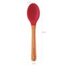 Colher Talher Silicone Bambu Utensílio Cozinha Vermelho - 3
