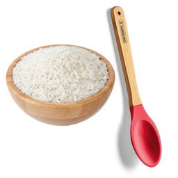 Colher Talher Silicone Bambu Utensílio Cozinha Vermelho - 8