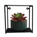 Ver imagem 2 de Prateleira Simples Quadrada Nicho Estilo Industrial Decorativo Preto Fosco