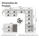 Ver imagem 3 de Armário de Cozinha Completa 270 cm Branco/Cinza Vik Madesa 06