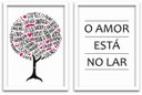 Ver imagem 1 de Conjunto Quadros Decorativos 2 peças 40x60 Amor no Lar - Moldura Branca