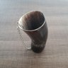 Guampa Copo Para Tererê De Chifre Com Corrente Artesanal Escuro - 4