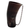 Guampa Copo Para Tererê De Chifre Com Corrente Artesanal Escuro - 1