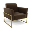 Ver imagem 4 de Sofá Namoradeira com Poltrona Base Industrial Alta Dourado Marisa Suede D03 - D\'rossi Cor Marrom