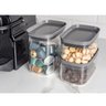 Pote Hermético Pequeno Retangular com Tampa 650ml Porta Mantimentos Cozinha Chumbo - 2