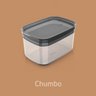 Pote Hermético Pequeno Retangular com Tampa 650ml Porta Mantimentos Cozinha Chumbo - 6